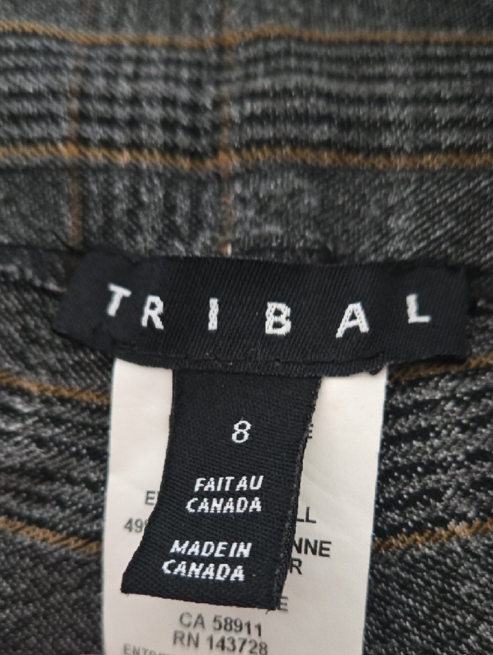 Tribal Plaid Straight-Leg Pants - Brown, Gray - Picture 3 of 3